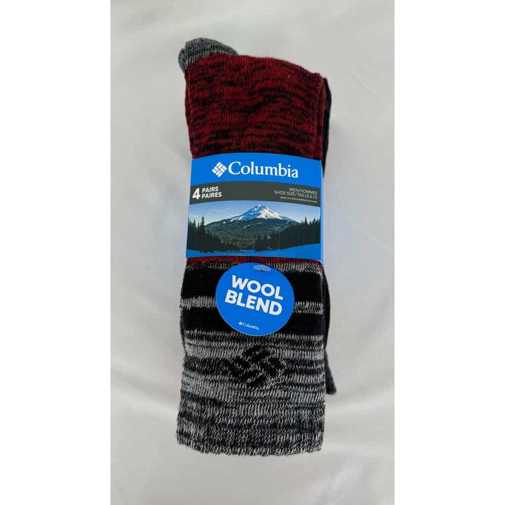 Columbia Mens Wool Blend Crew Mi-chaussettes Socks Size 6-12 4 Pair New
